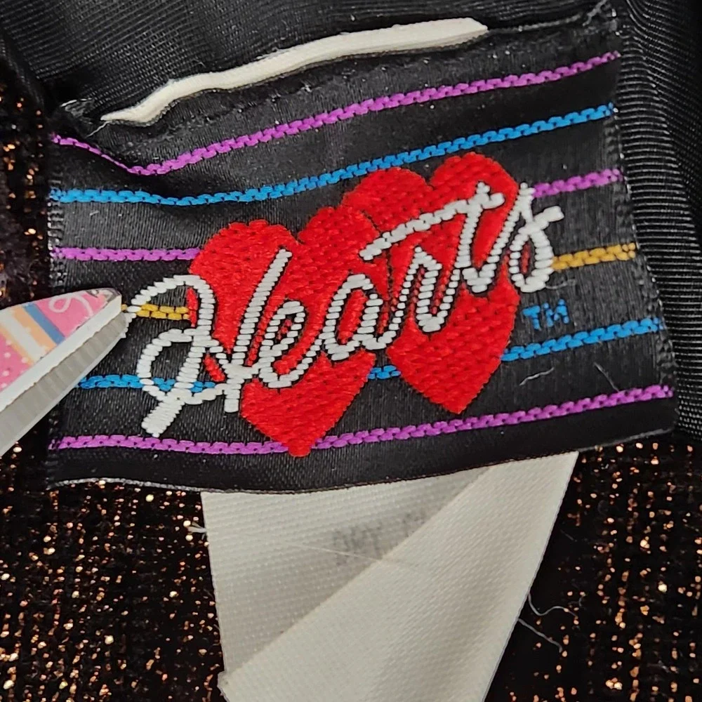 Vintage Hearts Dress Womens Small 3/4 Black Peplum‎ Velvet 2 Piece Made USA 80s - Picture 4 of 16